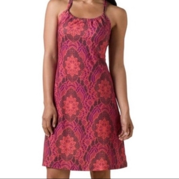 Prana Dresses & Skirts - Prana Quinn Athletic Halter Dress Berry Scallop